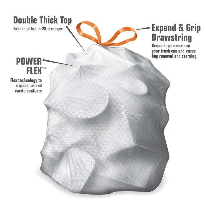 Member's Mark Power Flex 13-Gallon Tall Kitchen Trash Bags, Fresh Scent, 200 ct.