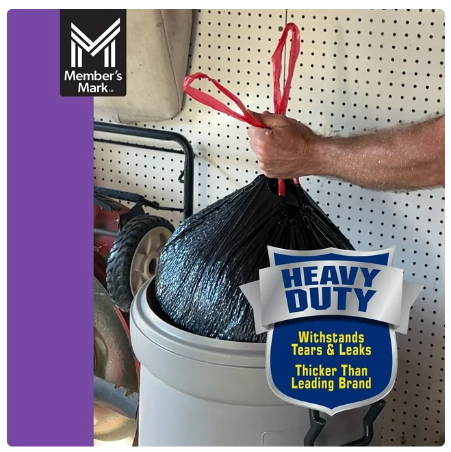 Member's Mark Power Flex 33-Gallon Large Trash Bags, 90 ct.