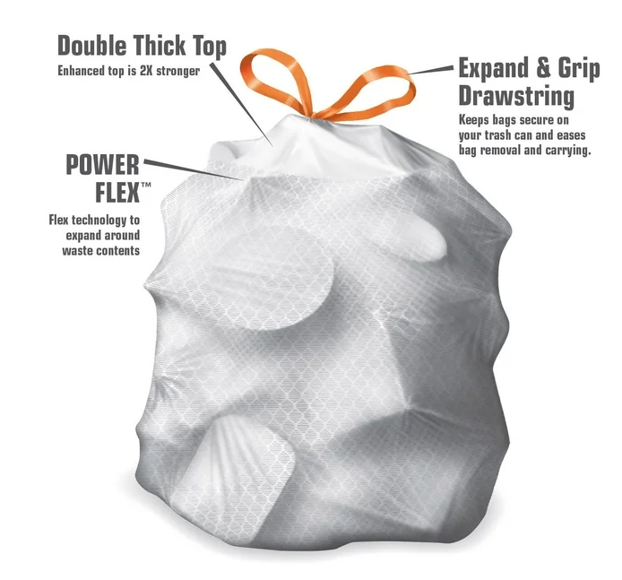 Member's Mark Power Flex 13-Gallon Tall Kitchen Trash Bags, 200 ct.