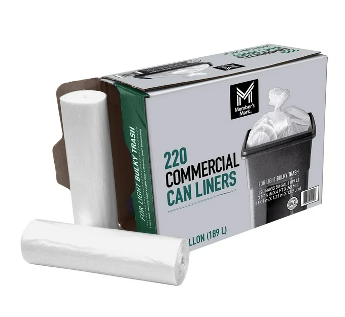Member's Mark 50-Gallon Commercial Can Liners, 220 ct.