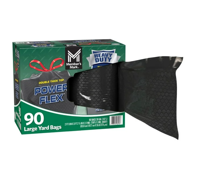Member's Mark Heavy Duty 39-Gallon Yard Trash Bags, Unscented, 90 ct.