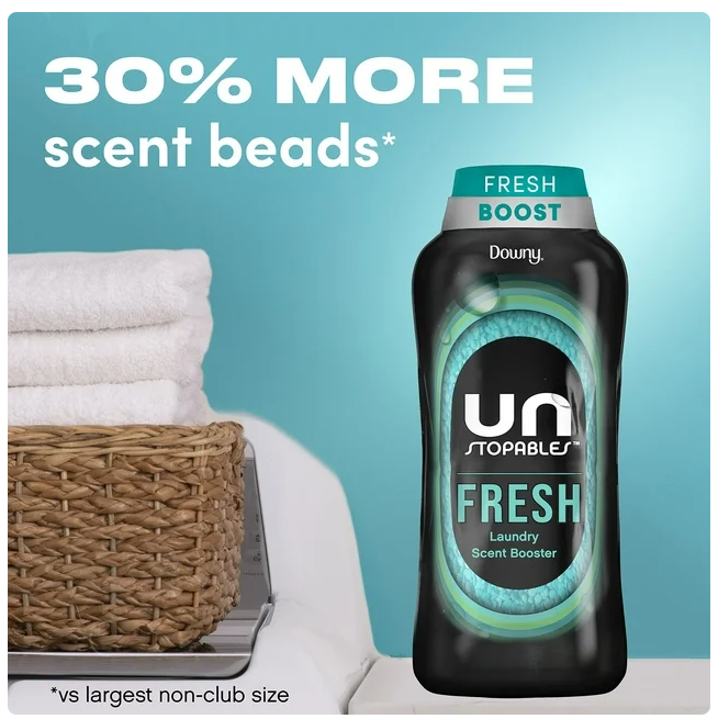 Downy Unstopables In-Wash Laundry Scent Booster Beads, Fresh, 39.9 oz