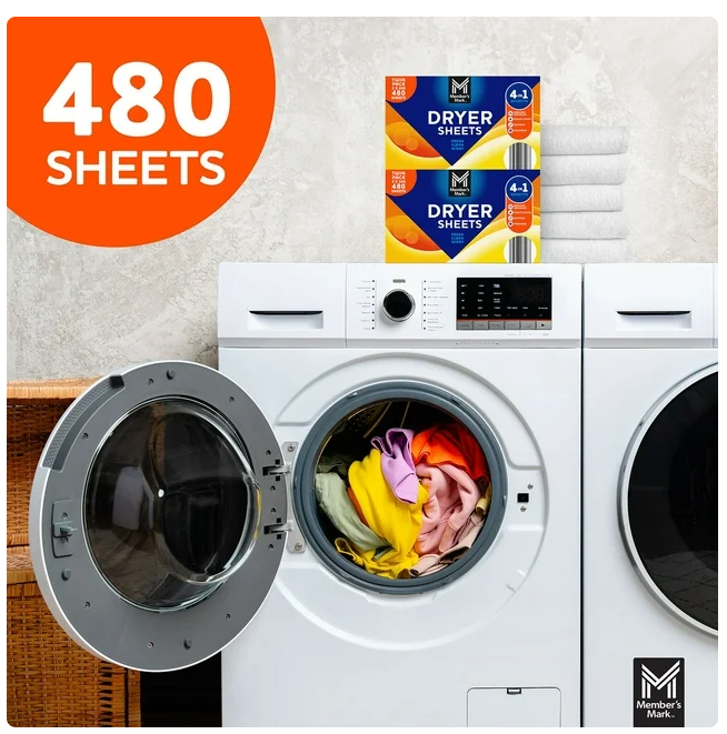Member's Mark Fabric Softener Dryer Sheets, Fresh Scent, 480 ct.