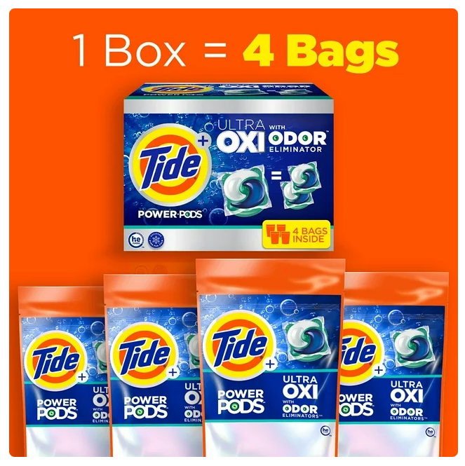Tide Power PODS + Ultra OXI Laundry Detergent Pacs, 72 ct.