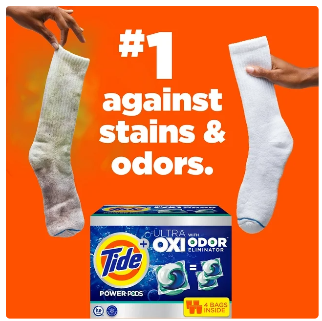 Tide Power PODS + Ultra OXI Laundry Detergent Pacs, 72 ct.