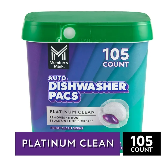 Member's Mark Platinum Clean Automatic Dishwasher Pacs, Fresh Clean, 105 ct.