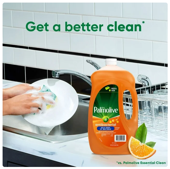 Palmolive Antibacterial Dishwashing Liquid Dish Soap, Orange 102 fl.oz.
