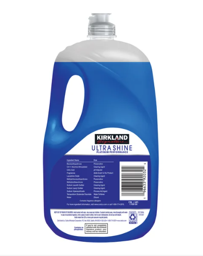 Kirkland Signature Ultra Shine Liquid Dish Soap, Fresh, 90 fl. oz.