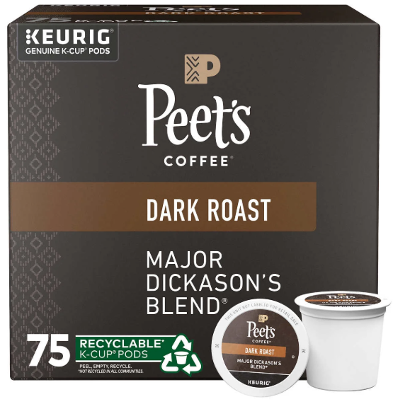Peet's Coffee Major Dickason’s Blend Single Serve Pods, 75-count