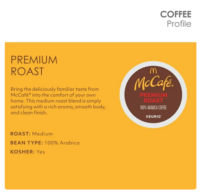McCafe Premium Medium Roast K-Cup Coffee Pods, 94 ct.