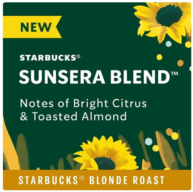 Starbucks Blonde Roast K-Cups Coffee Pods, Sunsera Blend, 72 ct.