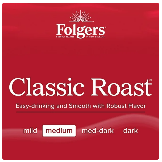 Folgers Classic Medium Roast K-Cup Coffee Pods, 100 ct.