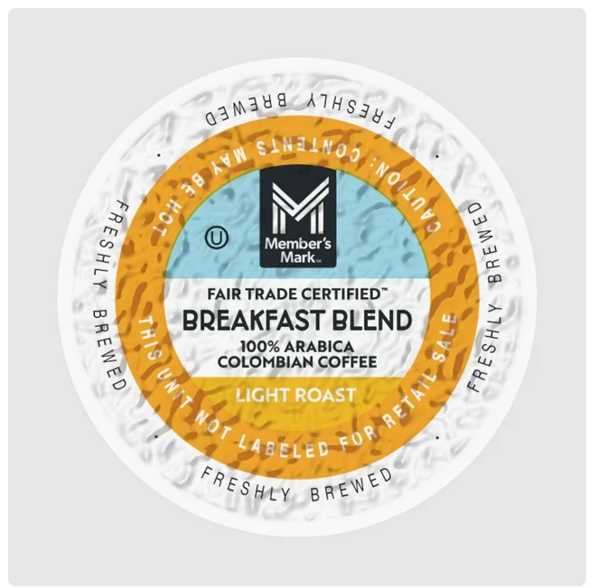Member's Mark Breakfast Blend Light Roast Coffee Pods, 100 ct.