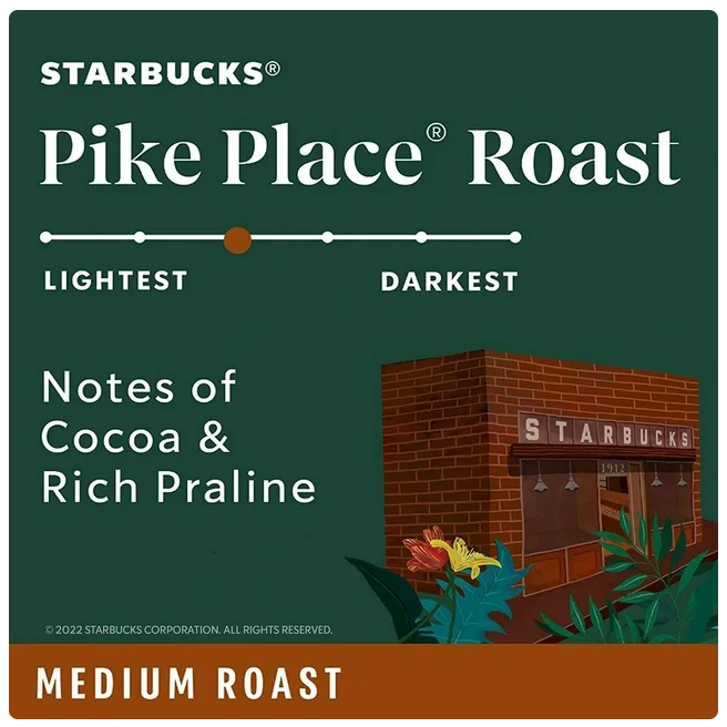 Starbucks Pike Place Medium Roast Ground Coffee, 40 oz.
