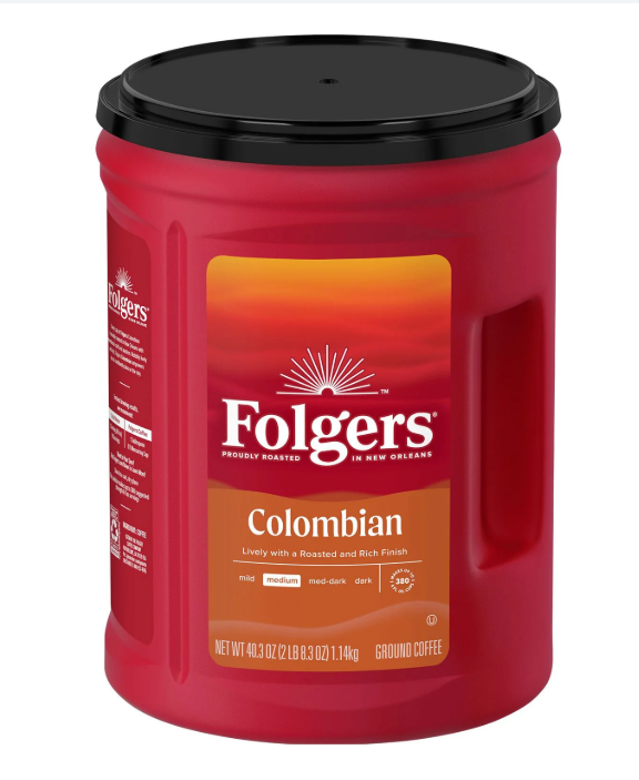 Folgers 100% Medium Roast Ground Colombian Coffee, 40.3 oz.