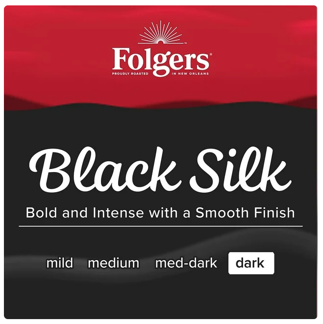 Folgers Dark Roast Ground Coffee, Black Silk, 40.3 oz.
