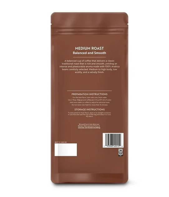Member's Mark Original Medium Roast Ground Coffee, 40 oz.