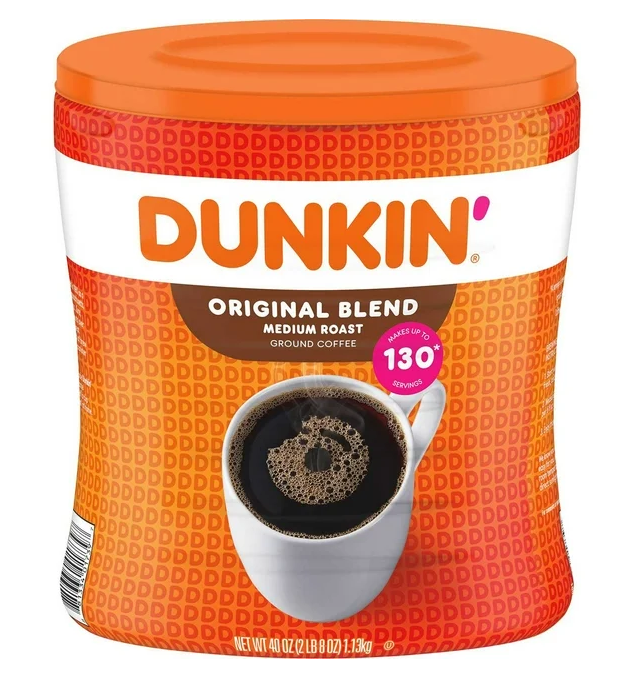 Dunkin' Medium Roast Ground Coffee, Original Blend, 40 oz.