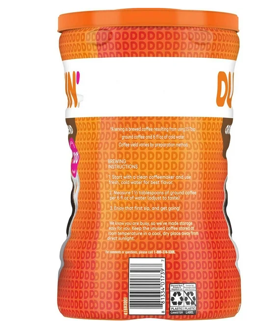 Dunkin' Medium Roast Ground Coffee, Original Blend, 40 oz.