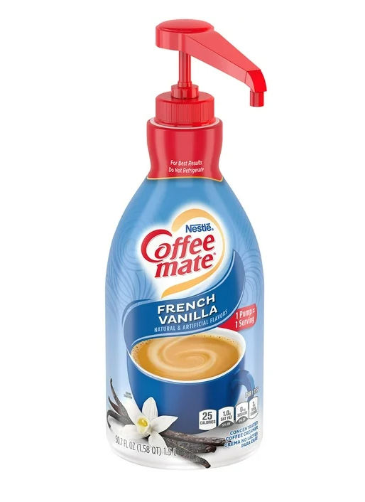 Nestle Coffee mate Liquid Creamer Pump, French Vanilla, 50.7 fl. oz.