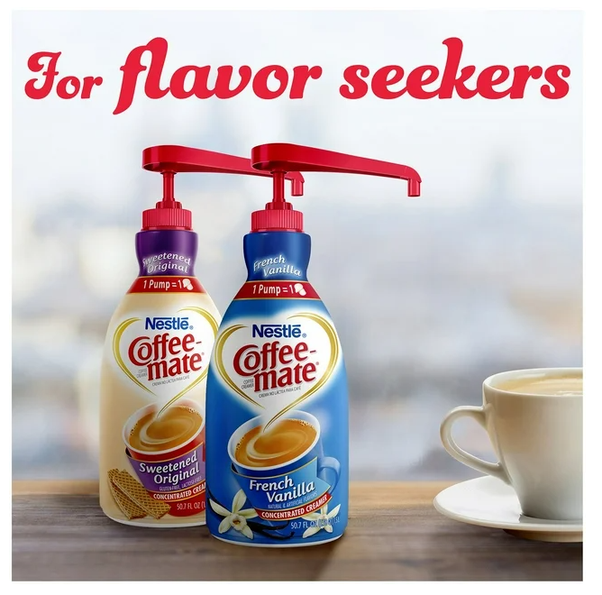 Nestle Coffee mate Liquid Creamer Pump, French Vanilla, 50.7 fl. oz.