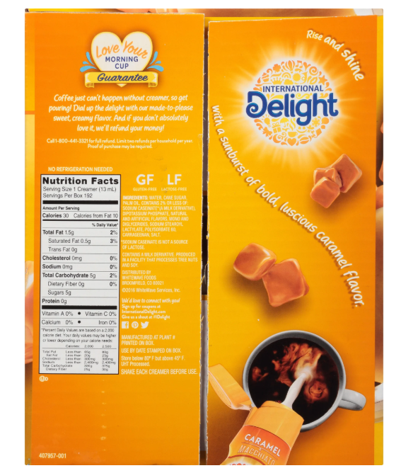 International Delight Liquid Creamer, Caramel Macchiato, 192-count