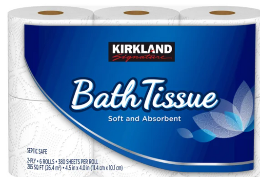 Kirkland Signature Bath Tissue, 2-Ply, 380 Sheets, 30 Rolls