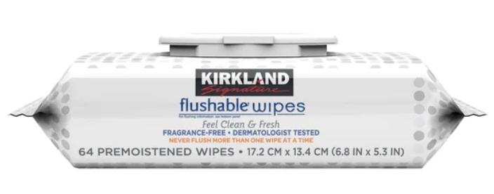 Kirkland Signature Premoistened Flushable Wipes, Fragrance Free, 640-count
