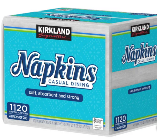 Kirkland Signature Napkins, 1-Ply, 280-count, 4-pack