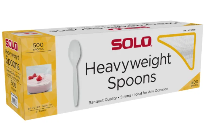 Solo Heavyweight Plastic Spoon, White, 500-count