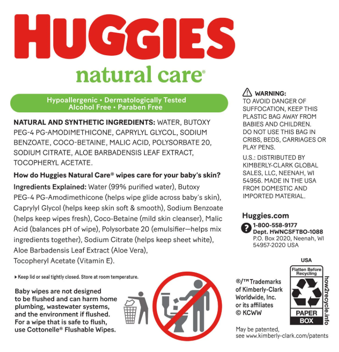 Huggies Natural Care Sensitive Baby Wipes, Fragrance Free, 17 pk., 1088 Wipes