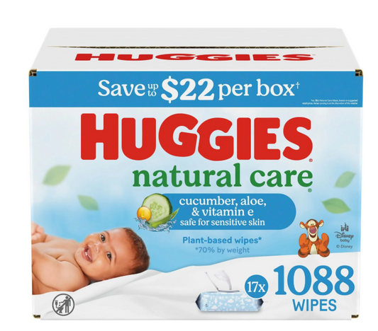 Huggies Natural Care Baby Wipes, Cucumber and Green Tea, 17 pk., 1088 Wipes