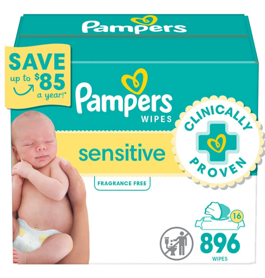 Pampers Sensitive Baby Wipes, Fragrance Free, 16 pks., 896 wipes