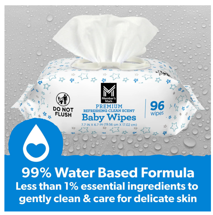Member's Mark Premium Baby Wipes, Refreshing Clean Scent, 12 pk., 1152 Wipes