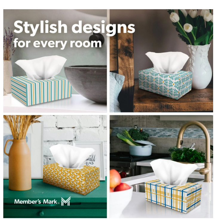 Member’s Mark Soft & Strong 2-Ply Premium Facial Tissues 12 Flat Boxes, 160 tissues/box