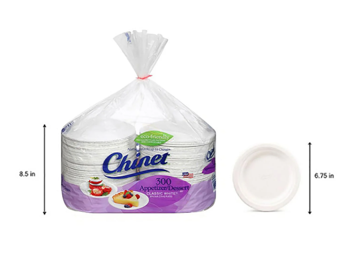 Chinet Classic Dessert Plates, 6.75", 300 ct.