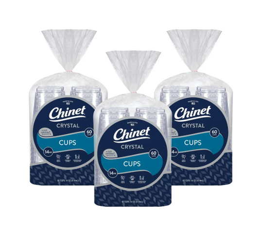 Chinet Crystal Plastic Cups, 14 oz., 180 ct.