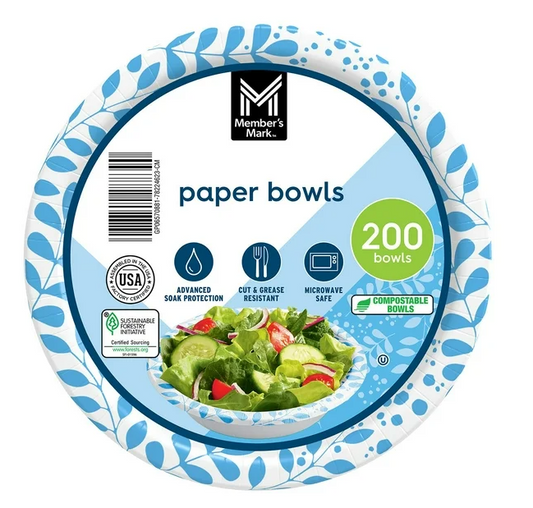 Member's Mark Snack/Dip Paper Bowls, 12 oz., 200 ct.