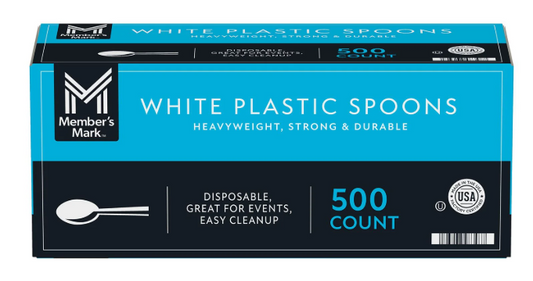 Member's Mark Heavyweight White Plastic Spoons, 500 ct.