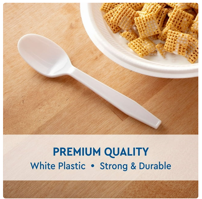 Member's Mark Heavyweight White Plastic Spoons, 500 ct.