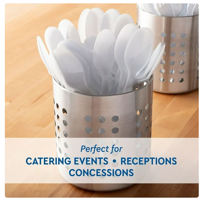 Member's Mark Heavyweight White Plastic Spoons, 500 ct.