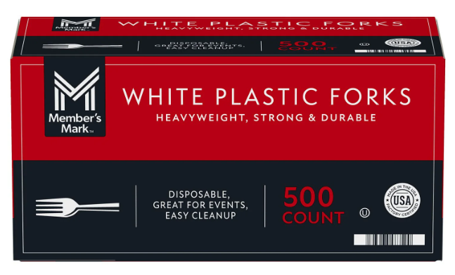 Member's Mark Heavyweight White Plastic Forks, 500 ct.