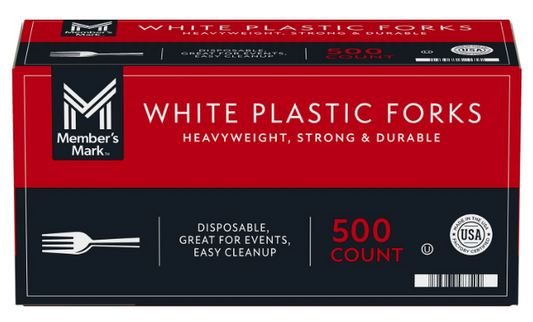 Member's Mark Heavyweight White Plastic Forks, 500 ct.