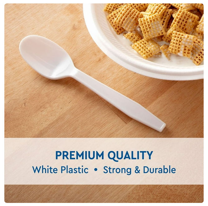 Member's Mark Heavyweight White Plastic Spoons, 600 ct.