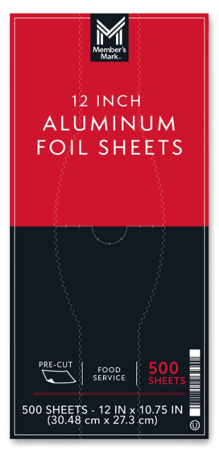 Member's Mark Foil Sheets, 12" x 10.75", 500 ct.