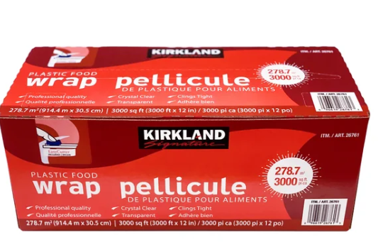 Kirkland Signature Plastic Food Wrap, 12 in x 3,000 ft
