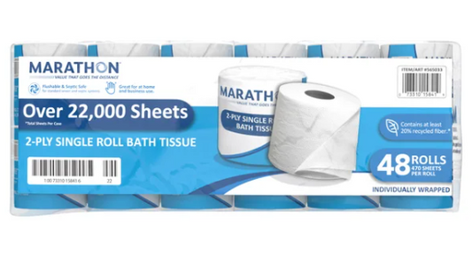 Marathon Bath Tissue, 2-Ply, 470 Sheets, 48 Rolls