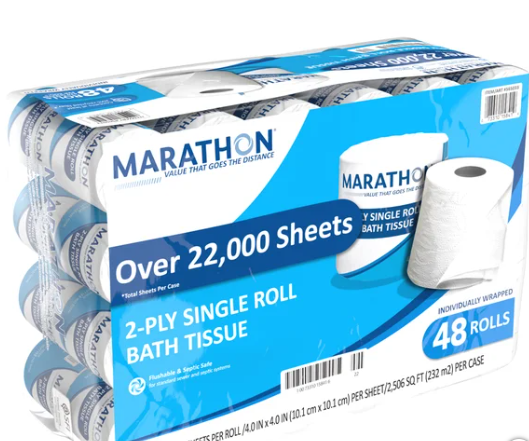 Marathon Bath Tissue, 2-Ply, 470 Sheets, 48 Rolls