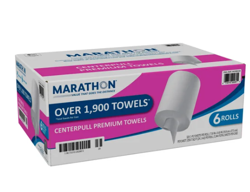 Marathon Centerpull Towel, 1-Ply, 324 Sheets, 6-count Item  47895