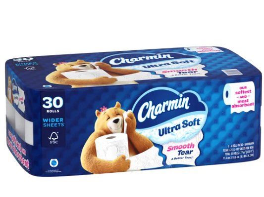 Charmin Ultra Soft Bath Tissue, 2-Ply, 213 Sheets, 30 Rolls
